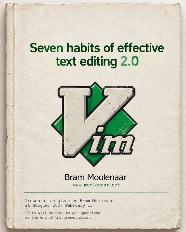 Capa do livro Seven habits of effective text editing, de Bram Moolenaar
