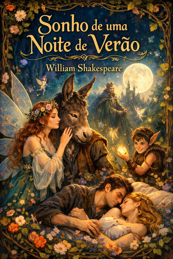 Capa do livro Sonho de uma Noite de Verão, de William Shakespeare