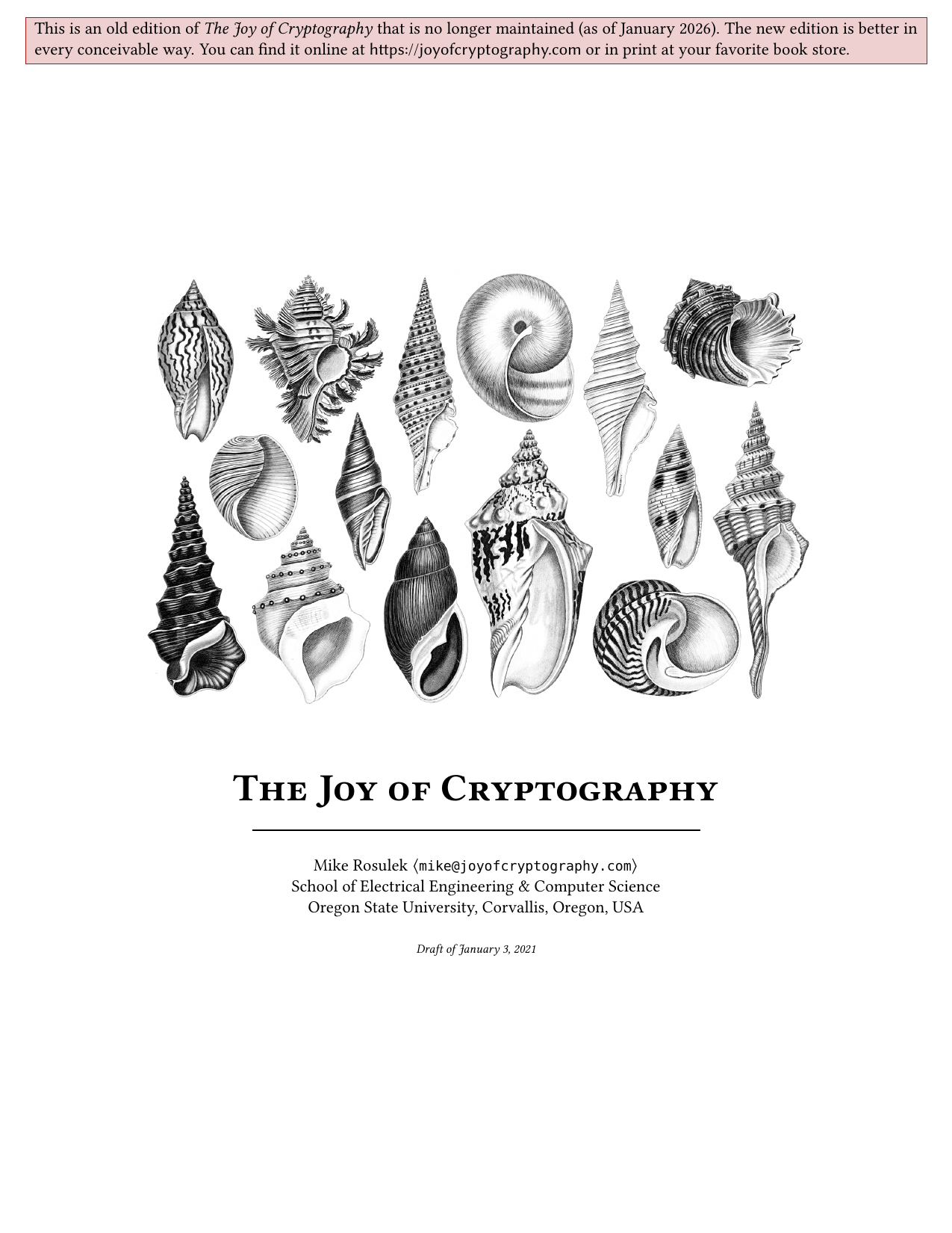 The Joy of Cryptography