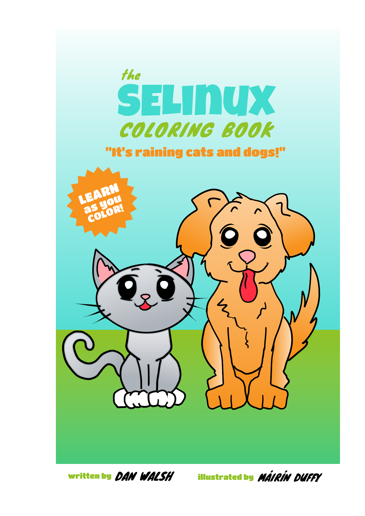 Capa do livro The SELinux Coloring Book, de Dan Walsh, Máirín Duffy