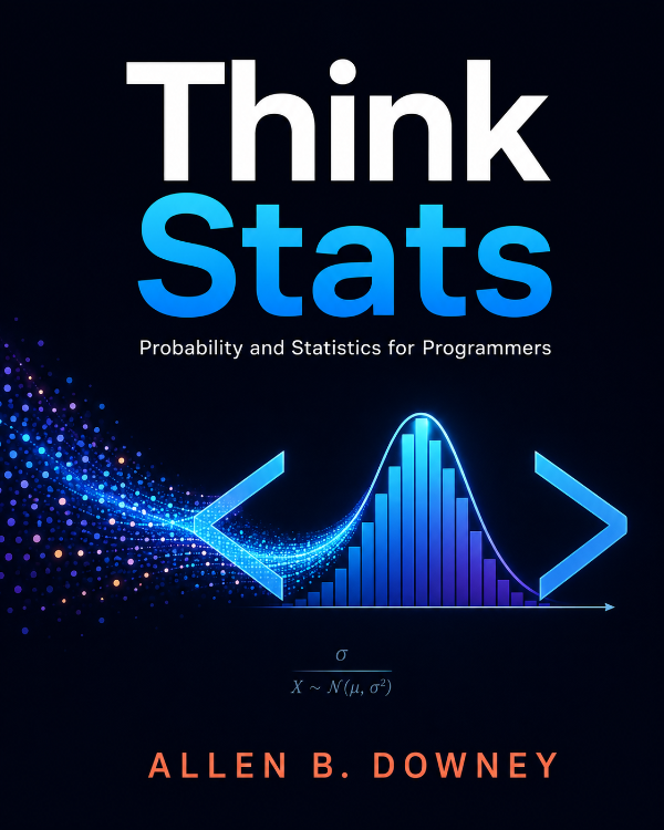Capa do livro Think Stats: Probability and Statistics for Programmers, de Allen B. Downey
