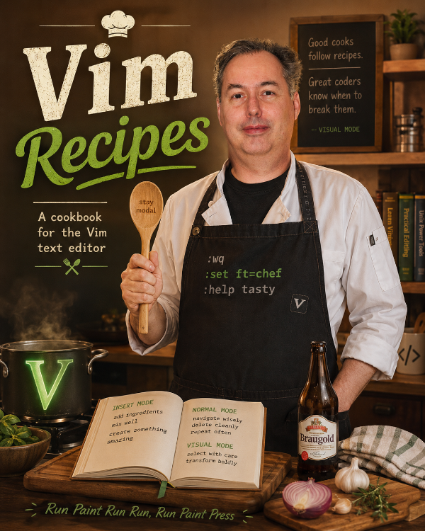 Capa do livro Vim Recipes, de Run Paint Run Run, Run Paint Press