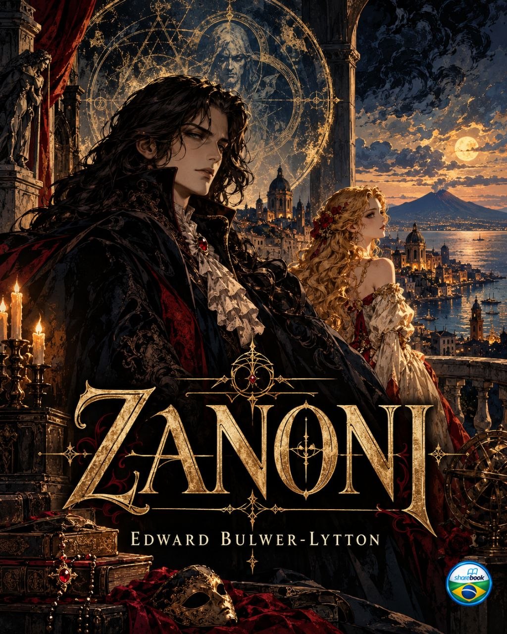 Capa do livro Zanoni, de Edward Bulwer-Lytton