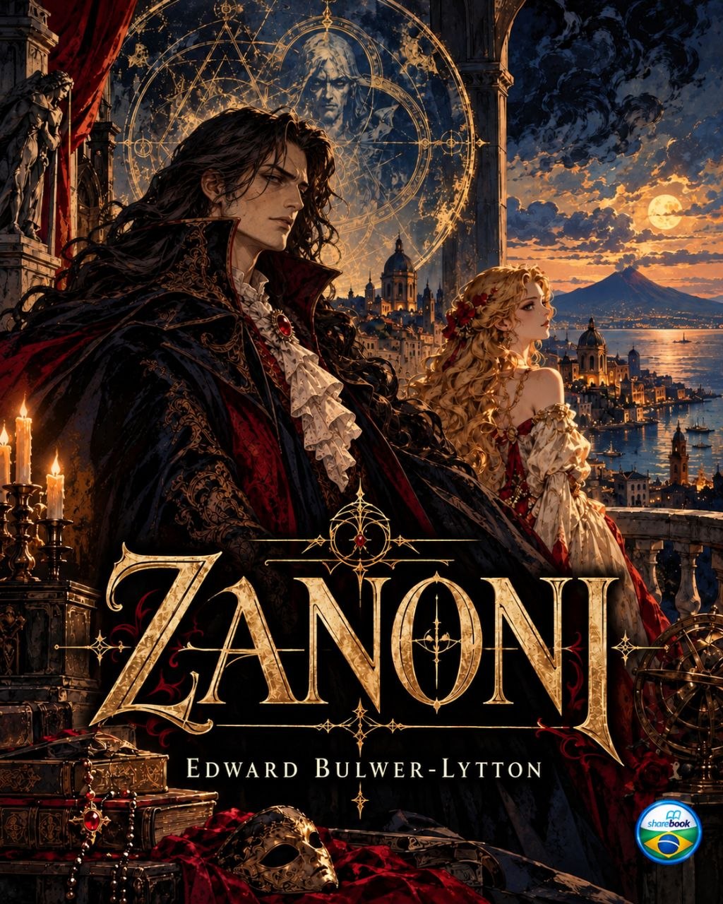 Capa do livro Zanoni, de Edward Bulwer-Lytton